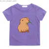 T-shirts Capybara Esthétique Manga T-shirts Mignon Dessin Animé Bande Dessinée T-shirt Mode 100% Coton Anime T-shirt High Street Garçons/filles T-shirt Q240218