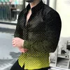 Camicie casual da uomo Moda estiva Camicia oversize con colletto rovesciato e bottoni Stampa a righe Top a maniche corte Abbigliamento da festa