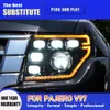 Hoofd Lamp Dagrijverlichting Voor Mitsubishi Pajero V97 V93 V95 B87 LED Koplamp Montage 06-20 Dynamische Streamer richtingaanwijzer