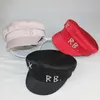 Simples Strass RB Chapéu Mulheres Homens Street Fashion Style sboy Chapéus Boinas Pretas Flat Top Caps Drop Ship Cap 240202