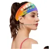 Autres fournitures de fête festives Rainbow Bandeau Colorf Stripes LGBT Bandes de sueur Fierté Stretchy Athletic Protection de l'oreille Head Wraps Un Dhrnf