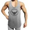 Regatas masculinas musculação top roupas de ginástica muscular sem mangas camisa de malha colete de fitness verão y voltar treino singlets undershirt