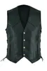 Vest Leather Punk Fashion Casual Coat Motorcycle Vest Men Solid Vest Fleet 240125