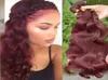 Top Qualité Bourgogne Extensions de Cheveux Vague de Corps 100g 3Pcslot Brésilien Péruvien 99J Cheveux Humains Tisse Rouge Vin Couleur Cheveux Bundles1836539