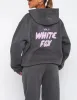 2024 primavera feminino hoodies raposa branca conjuntos com capuz pulôver esportivo dois 2 peças conjunto de roupas femininas