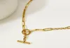 Chaînes Monlansher mixte trombone chaîne collier titane acier OT fermoir à bascule tour de cou minimaliste colliers en couches bijoux 20215687861