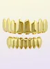 Hiphop grill biżuteria gładka złote złoty sier róża plamowane zęby grillz górne dolne dolne faux dentystyczne zęby