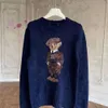 Дизайнерский свитер Ralphs Laurens Качественный женский свитер Little Bear осень/зима Network Red Bear Top Классический круглый воротник из полушерстяной трикотажной рубашки Уличная одежда Z55P