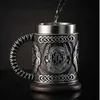 Bicchieri da 600 ml in acciaio inossidabile boccale in resina boccale caffè tazza di birra decorazione gotica decorazione del partito bicchieri regalo 3D retrò nordico medievale T240218