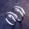 Clusterringen 925 sterling zilveren sieraden gesneden paar cadeau verstelbare open handen omhelzing ring dames groothandel