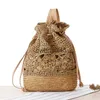 Sac à dos Style andmade Femmes Summer Straw Beac Sac tissé ollow Cordon Soulder Sacs Boemian Knied Fasion Femme BackpacksH24218