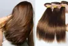 4 Medium Brown Indian Hair Wefts Silkeslen Straight Human Hair Bundles Deals 7A obearbetat Indian Human Hair Chocolate Brown Hair We57086878