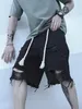 Men's Summer Street Style Ripped Dye Design Denim Shorts with High Stretch Knee Length Comfort 240127