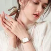 Rectangle ultra-mince nordique Bauhaus conception Simple japon Quartz dame mode en acier inoxydable maille Bracelet ceinture montres pour femmes 240118