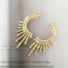 Pendientes colgantes de lujo para mujer, Circonia cúbica brillante, borla, Color dorado, resistente al agua, regalo de joyas de fiesta exquisito