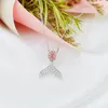 Łańcuchy ym2024 drobna biżuteria solidna 18k złota natura 0,09 cart różowe diamenty wisiorki naszyjniki dla kobiet urodzinowych prezentów urodzinowych