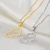 Halskette mit Umriss der Libanon-Karte, 14-karätige Goldanhänger-Halsketten, Schmuck, Libanon-Karte, Kettenhalsketten