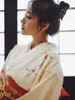 Ethnic Clothing Female Traditional Japanese Kimono Yukata Bathrobe Gown V-Neck Evening Party Prom Vintage Cosplay Costume Full Sleeve