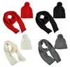 Kvinnor vinter chunky flätad kabel stickad hatt halsduk set manschetterad mössa mössa sjal9257909