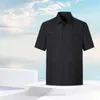 Camisas casuais masculinas moda primavera/verão manga curta impressa lapela com capuz macacão masculino botão acima camisa grande alto para