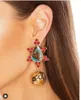 Boucles d'oreilles pendantes exquises en Agate naturelle, boule Turquoise, Vintage, bijoux de luxe légers, pendentif d'oreille médiéval pour femmes, Ins japonais et coréens