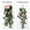 Decorative Flowers 18 Heads Vine Silk Artificial Plant Fake Rose Garden Decor Hanging