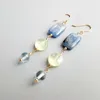 Boucles d'oreilles pendantes LiiJi véritable Kyanite prehnite topaze bleue 925 en argent Sterling fait à la main goutte bijoux délicats pour les femmes cadeau