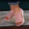 2023 Women Casual Sandals Flexible Comfy AntiSlip Mesh SlipOn PeepToe Shoes Stylish Luxury Light BigSize Female Slippers 240202