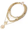 Collier pendentif multicouche pour femmes, personnalité européenne et américaine, article tendance, cadeau souvenir de voyage de fête9847221