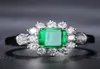 Wong Rain Vintage 100 925 Sterling Silver Emerald Gemstone Wedding Engagement Diamonds White Gold Ring Fine Jewelry hela 2011279855