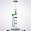 Clear Glass Beaker Bongs Tornado Perc Hookahs Lifebuoy Base Cyclone Percolator Bong fristed Disc Smoking Water Pipes Green Tobacco Oil Dab Rigs 18mm Female Joint