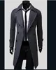 T-shirt pour femme M-4XL 2024 Mens double boutonnage Ni Trench Coat Moyen Long Mode Slim Casual Drop Livraison Otgl2