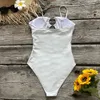 Sexy Solid White Badeanzug Damen Bademode Push Up Badeanzug Hollow Out Monokini Badeanzug Gepolsterter Badeanzug 240131