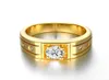 Luxury Men smycken platinumgoldrosegold pläterad patiens bezel set CZ Crystal Groove Band Pinky Ring US Size8108809794