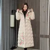 Gabardinas para mujer Abrigos de invierno Abajo Algodón Acolchado Mujeres Estilo Nacional Chino Bordado Largo Outwear Espesado Cálido Parka Abrigo Mujer