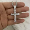 Hq Gems 26x50mm kruishanger 925 sterling zilver d Vvs Moissanite diamanten Chian ketting