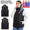 Gilets pour hommes unisexe gilet chauffant intelligent veste rechargeable pliable imperméable à l'eau 3 niveaux de chauffage pour la chasse au cyclisme de ski