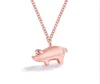 2019 Fashion Rose Gold Pig Pendant Halsband Lovely Collebone Chain Halsbandsmycken för Woman Gift197R9600359