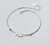 100 925 bracelets de cheville en argent sterling sandales pieds nus double couche coeurs perles bracelets de cheville pour femmes bijoux de pied C19041101252r8253140