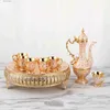 Wine Glasses High-grade Turkish coffee game 6 cups and plates decorated tea set teapot coffee cup home decoration wedding gift. T240218