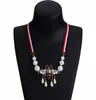 Ensemble bohème mode cristal perle abeille pendentif collier rayé ruban pull chaîne femmes charme bijoux accessoires 1449940