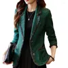 Ternos femininos outono inverno senhoras casual blazer feminino preto verde bege xadrez jaqueta feminina manga longa único breasted casaco fino re-2024