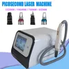 Salong Använd picosekund lasermaskin All Color Tattoo Removal Pico Laser ND YAG Q Switched 532nm 755nm 1064nm 1320nm Pigmentering Black Doll Treatment