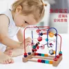 Детские игрушки Монтессори, деревянный ролик из бисера, лабиринт для малышей, обучающая головоломка для раннего развития, математическая игрушка для детей 1, 2, 3 лет 240131