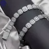 Księżniczka Cut Square Square Square S i Roll Hiphop Jewelry Mens Diamond Tinnis Chain Naszyjnik