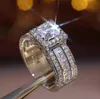 Aprilgrass Brand Luxury Classic Crystal Cubic Zirconia Women Ring With Square Princess Cut Zircon Wedding Anniversary Present 4252049