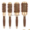 Salon Bundle Cheveux Or Themal Hai Salon Nano Céramique Bouclés Har Brosse Ronde En Aluminium Radial Ionique Peigne En 4 Tailles Brosses Professionnelles Dhliu