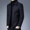 Erkek Ceketler Erkek Sonbahar Kış Paltosu Ceket Düz Renkli Kavacı Fermuar Kapatma HARDIGAN Uzun Kollu Kalın Termal Cepler Düz Orta Yaşlı F