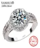 YANHUI 100 925 Pure Silver Verlobungsring S925 Stempel 2 Karat CZ Diamant Eheringe für Frauen Größe 4 5 6 7 8 9 10 11 YR091 Y189224127