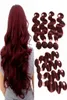 Bourgogne Weave Bundles 99J Malaysian Indian Peruansk Virgin Hair Body Wave Red Color Hume Hair Bundles Brazilian Body Wave Hair E2080127